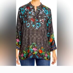 Johnny Was Black Floral Tunic